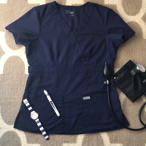 Navy Scrub Top - Picture 1 of 2